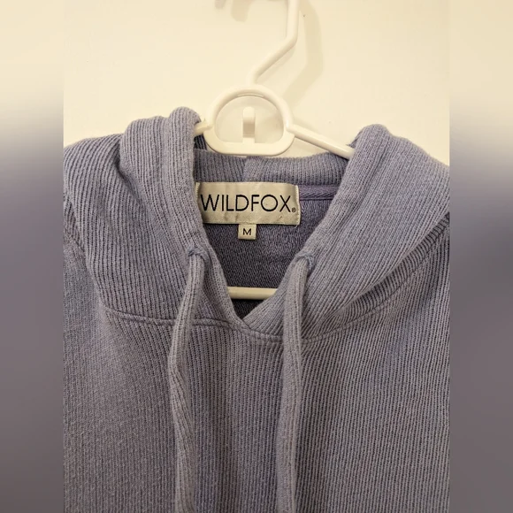 Wildfox Trenton Cropped Hoodie Dusty Periwinkle M - Picture 5 of 5